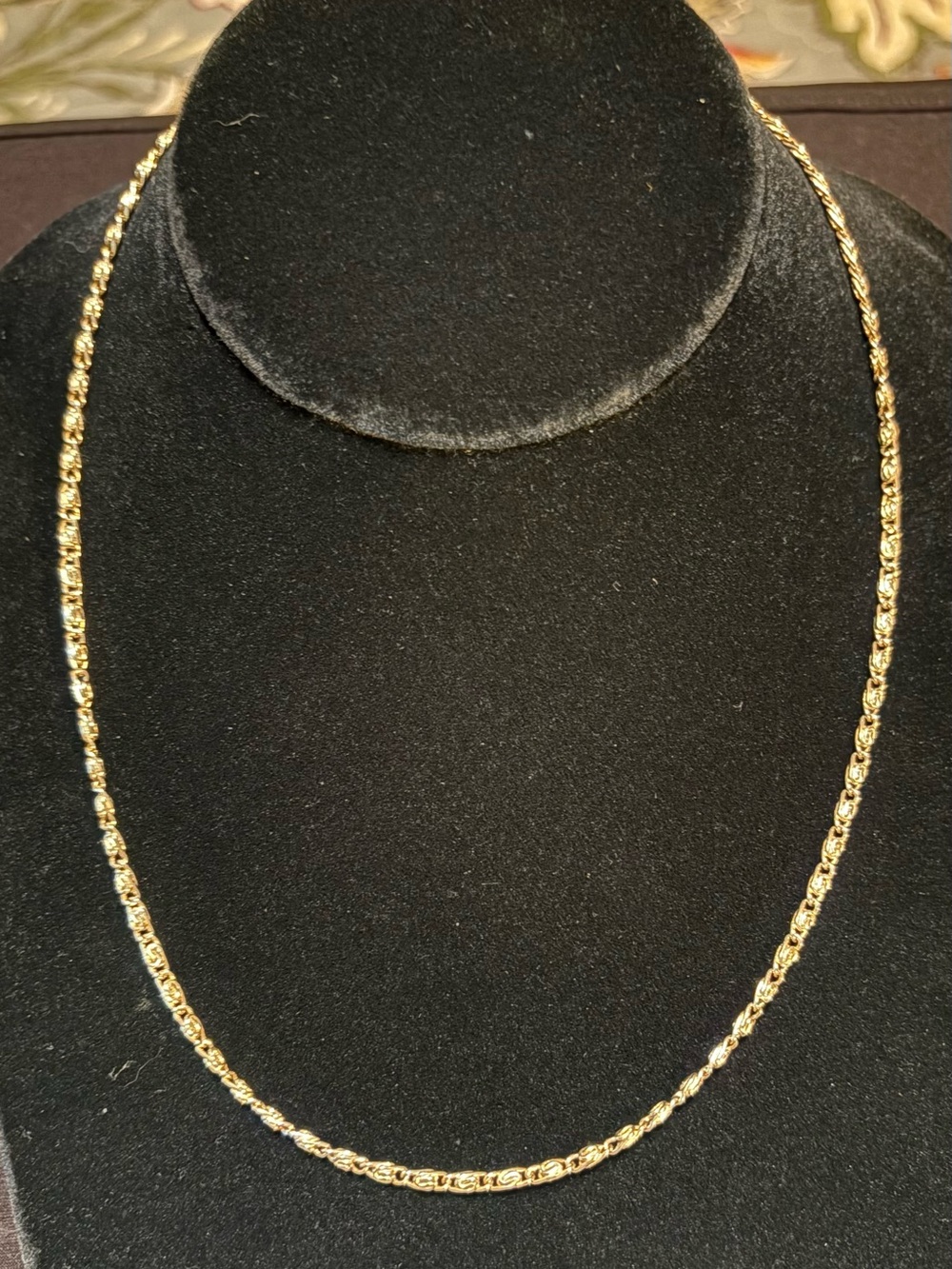 Vintage  Stamped 12k Gold Filled Snail Scroll Chain - 17”